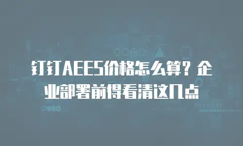 钉钉AEES价格怎么算？企业部署前得看清这几点