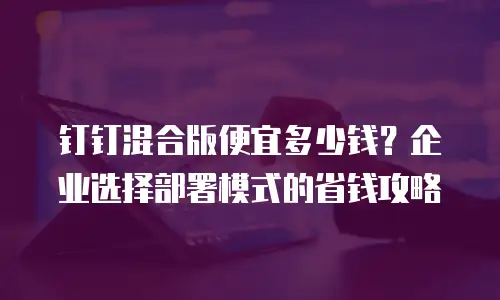 钉钉混合版便宜多少钱？企业选择部署模式的省钱攻略