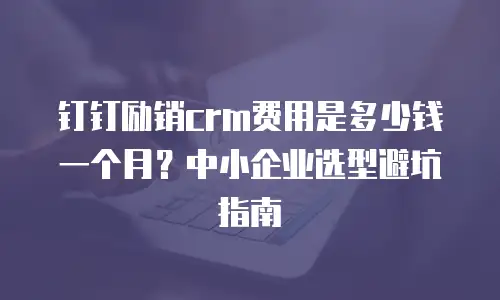 钉钉励销crm费用是多少钱一个月？中小企业选型避坑指南