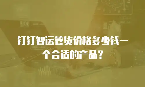 钉钉智运管货价格多少钱一个合适的产品？