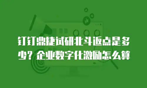 钉钉鼎捷试研北斗返点是多少？企业数字化激励怎么算