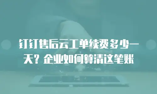 钉钉售后云工单续费多少一天？企业如何算清这笔账