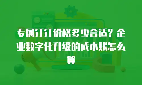 专属钉钉价格多少合适？企业数字化升级的成本账怎么算