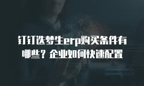 钉钉迭梦生erp购买条件有哪些？企业如何快速配置