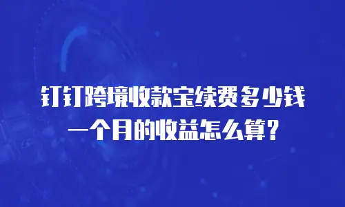 钉钉跨境收款宝续费多少钱一个月的收益怎么算？