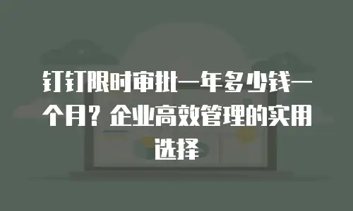 钉钉限时审批一年多少钱一个月？企业高效管理的实用选择