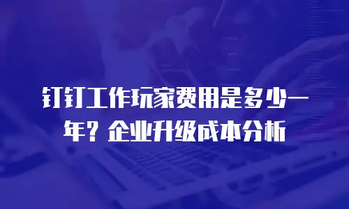 钉钉工作玩家费用是多少一年？企业升级成本分析
