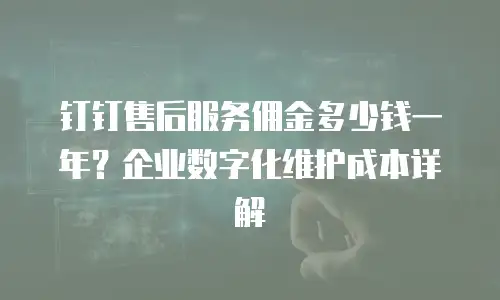 钉钉售后服务佣金多少钱一年？企业数字化维护成本详解