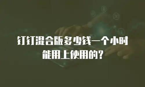 钉钉混合版多少钱一个小时能用上使用的？