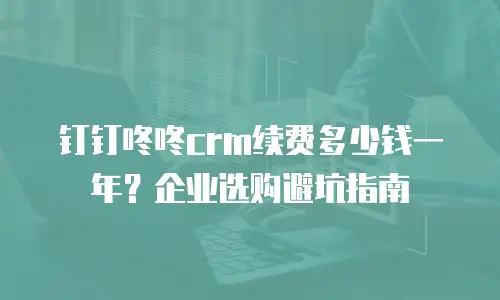 钉钉咚咚crm续费多少钱一年？企业选购避坑指南