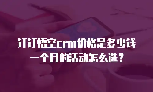 钉钉悟空crm价格是多少钱一个月的活动怎么选？