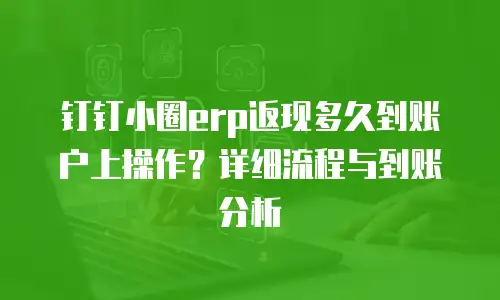 钉钉小圈erp返现多久到账户上操作？详细流程与到账分析