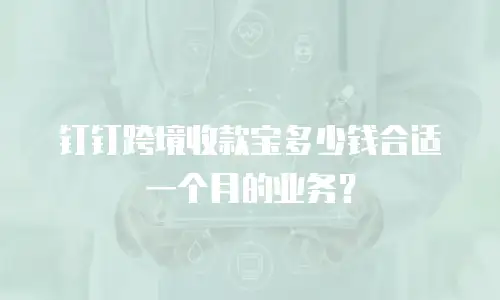 钉钉跨境收款宝多少钱合适一个月的业务？