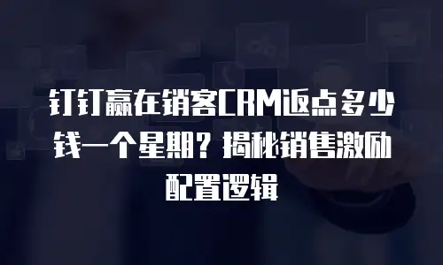 钉钉赢在销客CRM返点多少钱一个星期？揭秘销售激励配置逻辑