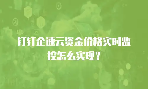 钉钉企速云资金价格实时监控怎么实现？