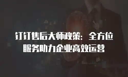 钉钉售后大师政策：全方位服务助力企业高效运营
