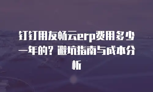 钉钉用友畅云erp费用多少一年的？避坑指南与成本分析