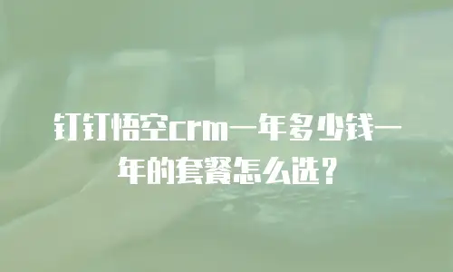 钉钉悟空crm一年多少钱一年的套餐怎么选？