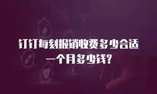 钉钉每刻报销收费多少合适一个月多少钱？