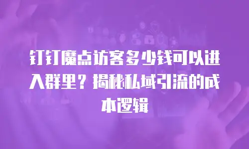 钉钉魔点访客多少钱可以进入群里？揭秘私域引流的成本逻辑