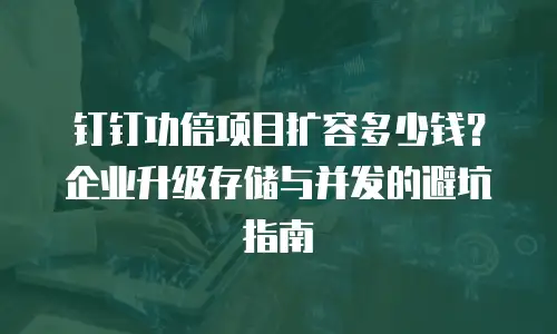 钉钉功倍项目扩容多少钱？企业升级存储与并发的避坑指南