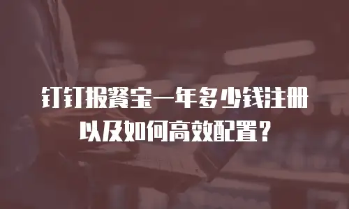 钉钉报餐宝一年多少钱注册以及如何高效配置？