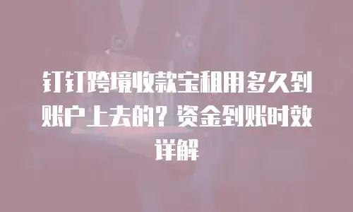 钉钉跨境收款宝租用多久到账户上去的？资金到账时效详解