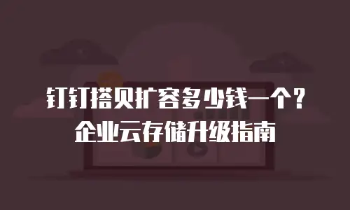 钉钉搭贝扩容多少钱一个？企业云存储升级指南