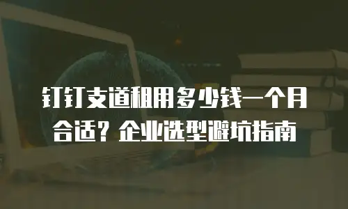 钉钉支道租用多少钱一个月合适？企业选型避坑指南