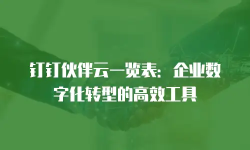 钉钉伙伴云一览表：企业数字化转型的高效工具