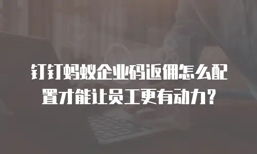 钉钉蚂蚁企业码返佣怎么配置才能让员工更有动力？