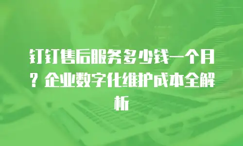 钉钉售后服务多少钱一个月？企业数字化维护成本全解析
