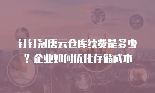 钉钉冠唐云仓库续费是多少？企业如何优化存储成本