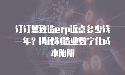 钉钉慧致造erp返点多少钱一年？揭秘制造业数字化成本陷阱