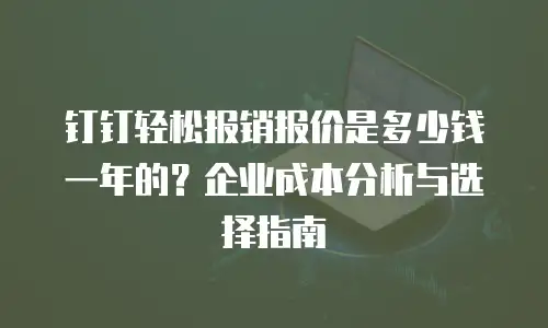 钉钉轻松报销报价是多少钱一年的？企业成本分析与选择指南