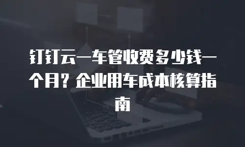 钉钉云一车管收费多少钱一个月？企业用车成本核算指南