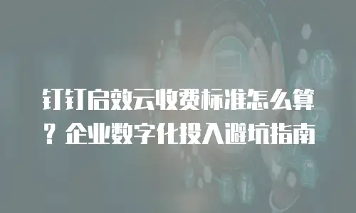 钉钉启效云收费标准怎么算？企业数字化投入避坑指南