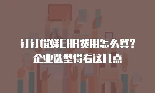 钉钉橙蜂EHR费用怎么算？企业选型得看这几点