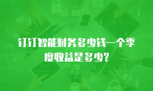 钉钉智能财务多少钱一个季度收益是多少？