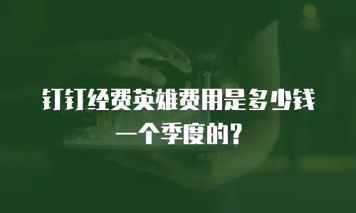 钉钉经费英雄费用是多少钱一个季度的？