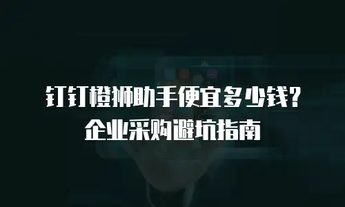 钉钉橙狮助手便宜多少钱？企业采购避坑指南