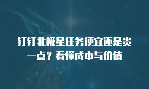 钉钉北极星任务便宜还是贵一点？看懂成本与价值