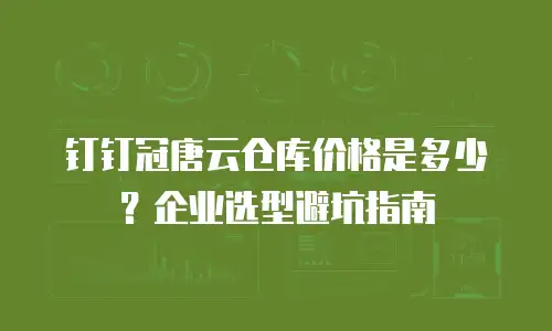 钉钉冠唐云仓库价格是多少？企业选型避坑指南
