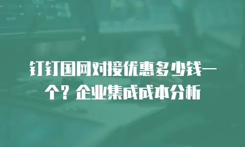 钉钉国网对接优惠多少钱一个？企业集成成本分析