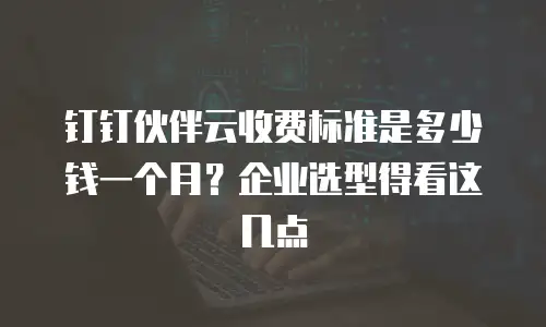 钉钉伙伴云收费标准是多少钱一个月？企业选型得看这几点
