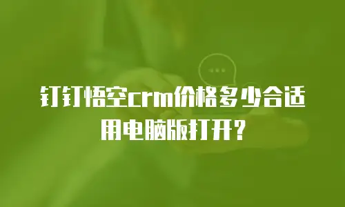 钉钉悟空crm价格多少合适用电脑版打开？