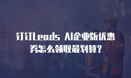 钉钉Leads AI企业版优惠券怎么领取最划算？