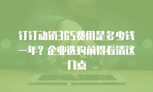 钉钉动销365费用是多少钱一年？企业选购前得看清这几点