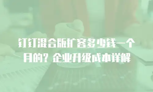 钉钉混合版扩容多少钱一个月的？企业升级成本详解