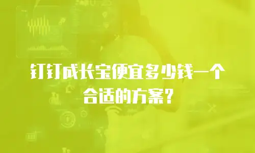 钉钉成长宝便宜多少钱一个合适的方案？